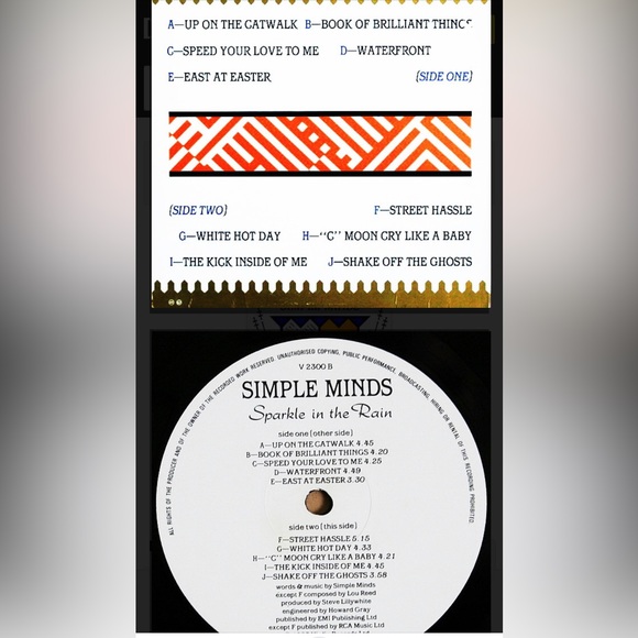 Lot of 2 Vinyl Simple Minds: Sparkle in the Rain/once upon a Time - Picture 3 of 6